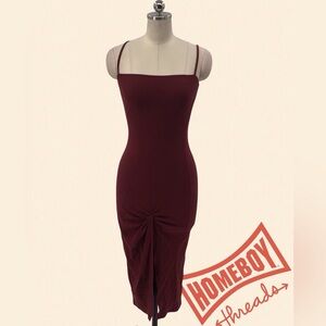 Reformation Burgundy Midi Dress